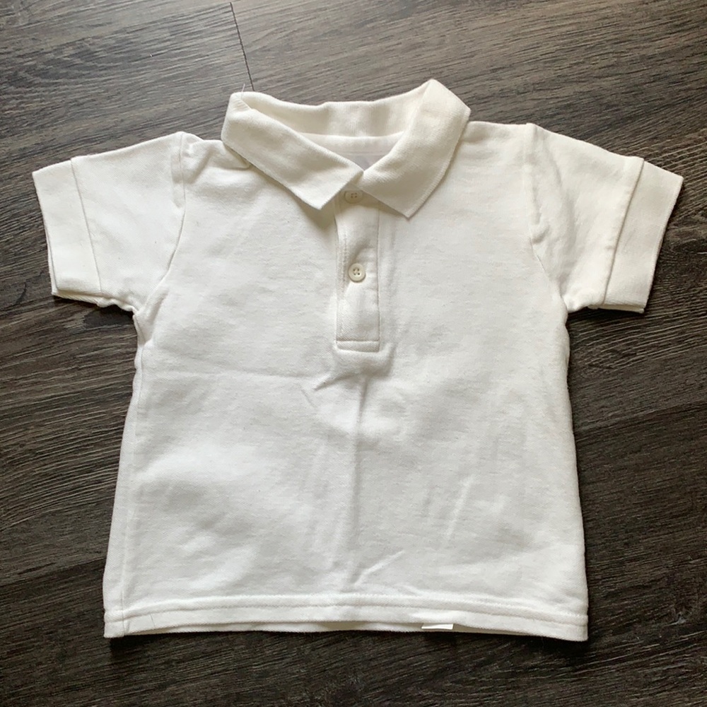Toddler White Short Sleeve Polo